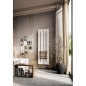 Sèche-serviette radiateur eau chaude design Antxteso V blanc mat avec une barre marron mat Sèche-serviette radiateur eau chaude design Antxteso V blanc mat avec une barre marron mat