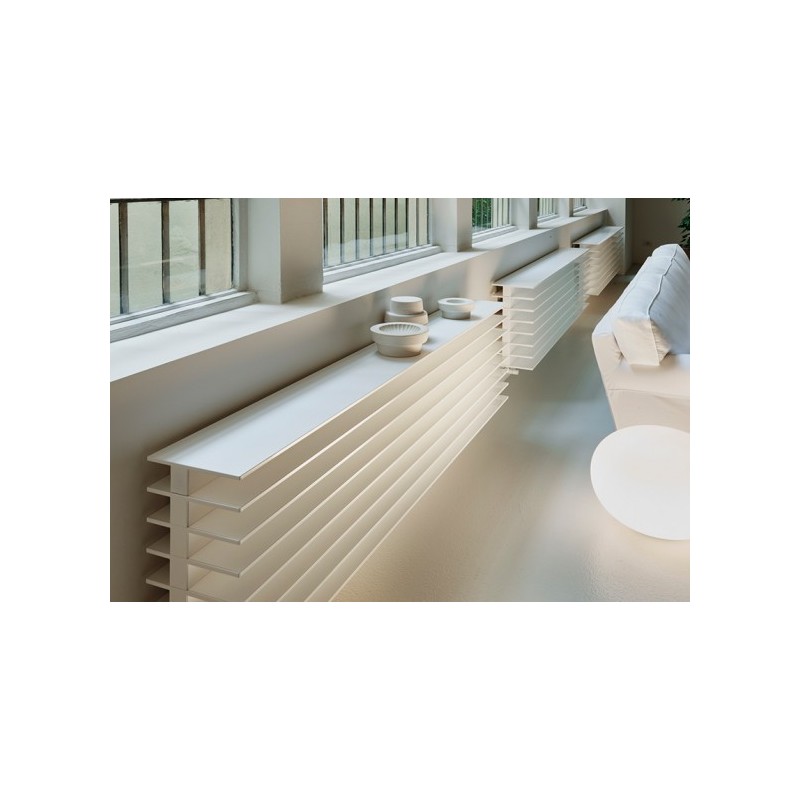 Radiateur eau chaude design horizontal moderne blanc mat antxTTO