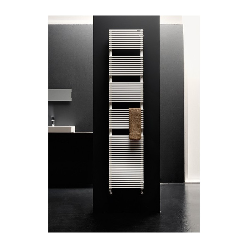 Sèche-serviette radiateur eau chaude design Antxtrimbath blanc brillant Sèche-serviette radiateur eau chaude design Antxtrimbath blanc brillant