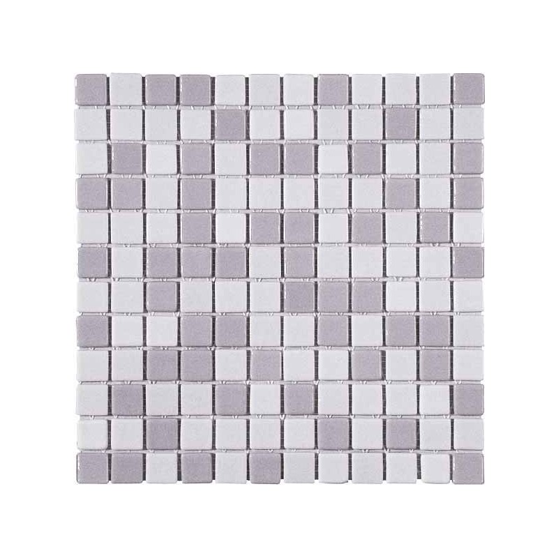 Emaux de verre deux couleurs piscine mosaique salle de bain moxcombi-4 2.5x2.5cm sur trame.