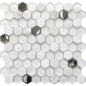 mosaique cuisine hexagone de verre et pierre blanc 30,2x30,5cm moxhexagono mosaique cuisine hexagone de verre et pierre blanc 30,2x30,5cm moxhexagono