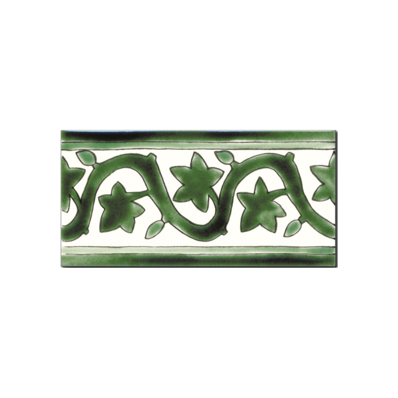 Frise brillante décorée 10x20x0.8cm peinte à la main, Dif lierre vert Frise brillante décorée 10x20x0.8cm peinte à la main, Dif lierre vert