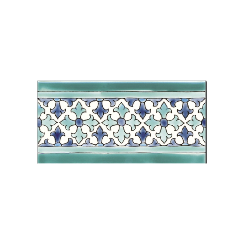 Frise brillante décorée 10x20x0.8cm peinte à la main, Dif maya Frise brillante décorée 10x20x0.8cm peinte à la main, Dif maya