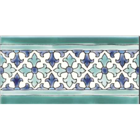 Frise brillante décorée 10x20x0.8cm peinte à la main, Dif maya