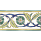 Frise brillante décorée 10x20x0.8cm peinte à la main, Dif palmyre vert Frise brillante décorée 10x20x0.8cm peinte à la main, Dif palmyre vert