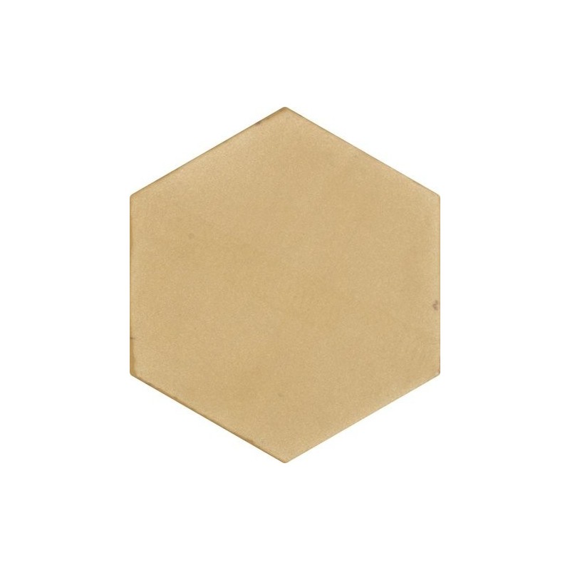 Carrelage hexagonal, petite tomette mat nuancé, apegnomade jaune ocre 13.9x16cm