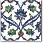 Carrelage peint à la main oriental décor DIF izmir bleu sur fond ivoire 20x20x0.8cm Carrelage peint à la main oriental décor DIF izmir bleu sur fond ivoire 20x20x0.8cm