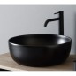 Meuble console de salle de bain métal noir NROP et bois 88 90x50cm avec une vasque scaxglam noir 35 D:39cm scaxslide4