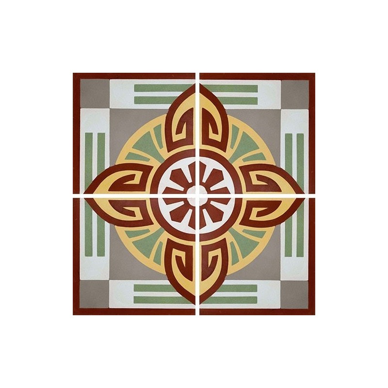 Carrelage ciment véritable décor arabesque 1050-1 20x20cm Carrelage ciment véritable décor arabesque 1050-1 20x20cm