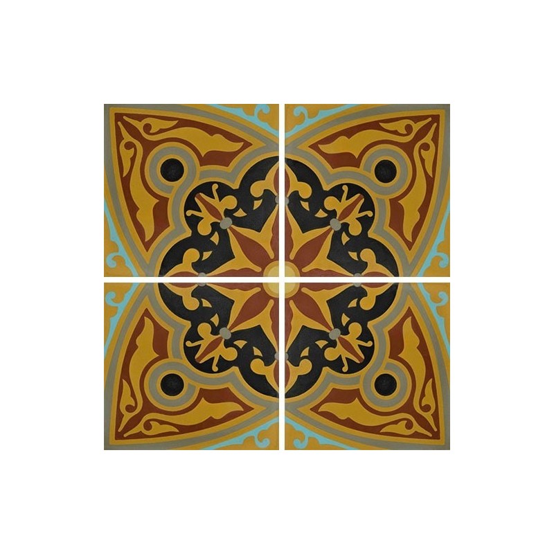 Carrelage ciment véritable décor arabesque 7650-1 20x20cm Carrelage ciment véritable décor arabesque 7650-1 20x20cm