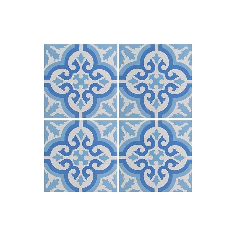Carrelage ciment véritable décor arabesque 7900-2 20x20cm Carrelage ciment véritable décor arabesque 7900-2 20x20cm