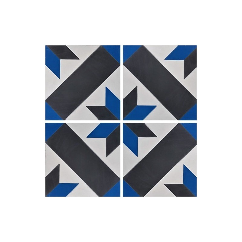Carrelage ciment véritable  décor géométrique 1150-13 20x20cm