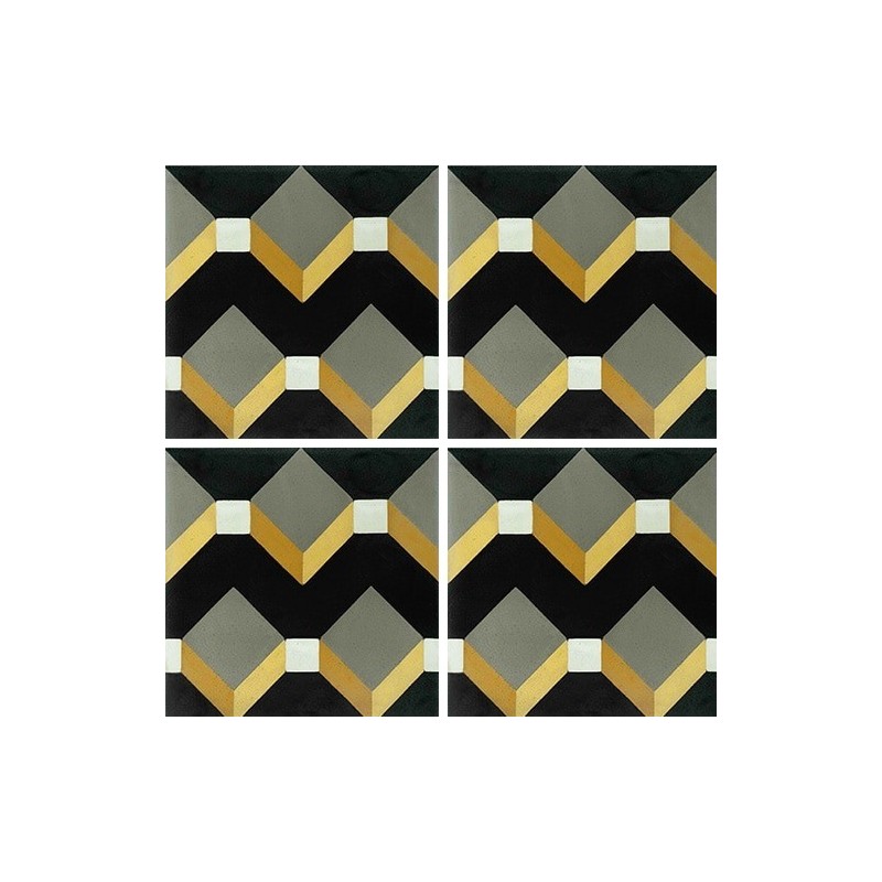 Carrelage ciment véritable  décor géométrique 1170-1-1 20x20cm
