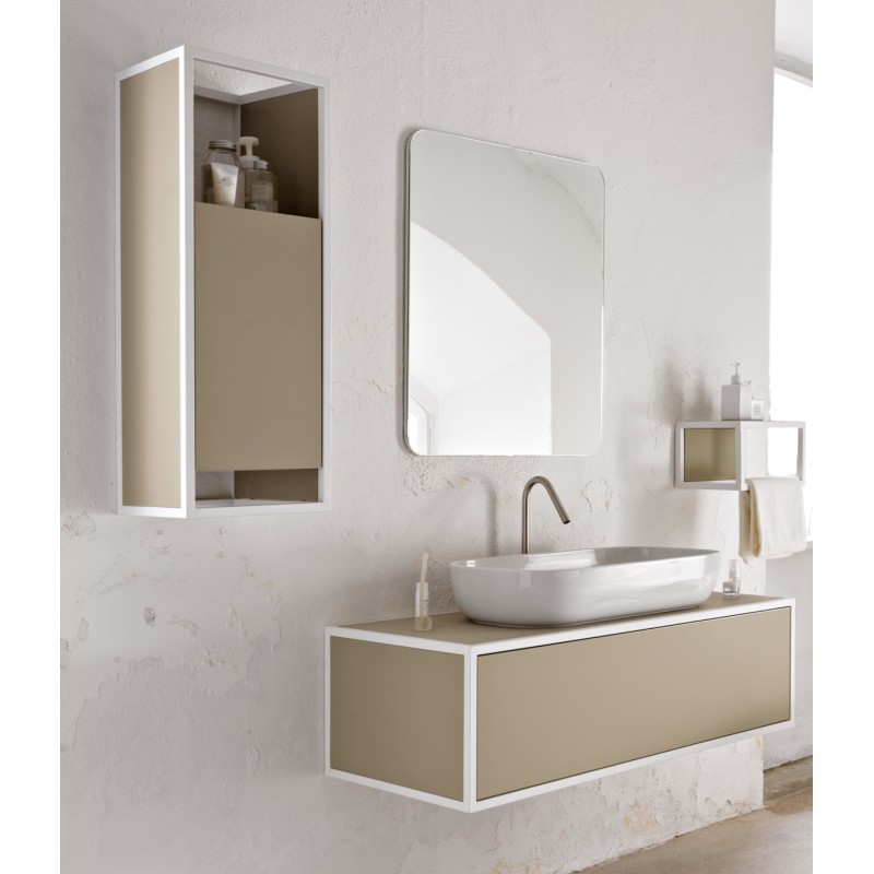 Meuble de salle de bain largeur 120cm profondeur 50cm hauteur 49cm avec un tiroir et vasque blanc brillant 76x39cm scaxframe6 Meuble de salle de bain largeur 120cm profondeur 50cm hauteur 49cm avec un tiroir et vasque blanc brillant 76x39cm scaxframe6