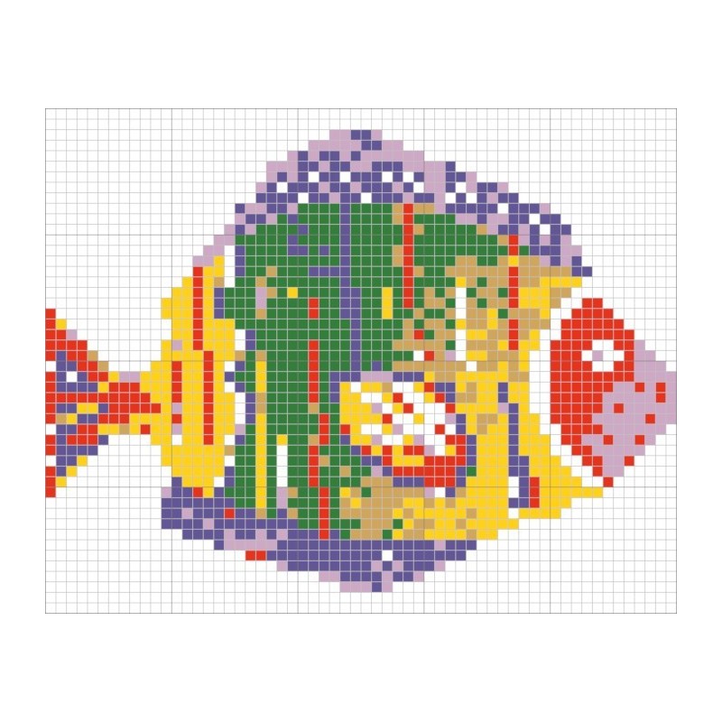 Décor en emaux de verre pour piscine: petit poisson multicouleur 158x126.4cm Décor en emaux de verre pour piscine: petit poisson multicouleur 158x126.4cm