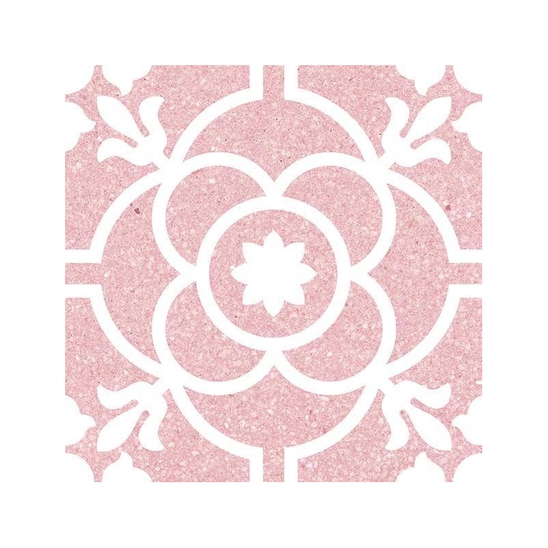 Carrelage imitation carreau ciment decor rose 20x20 cm, VivCarole coral Carrelage imitation carreau ciment decor rose 20x20 cm, VivCarole coral