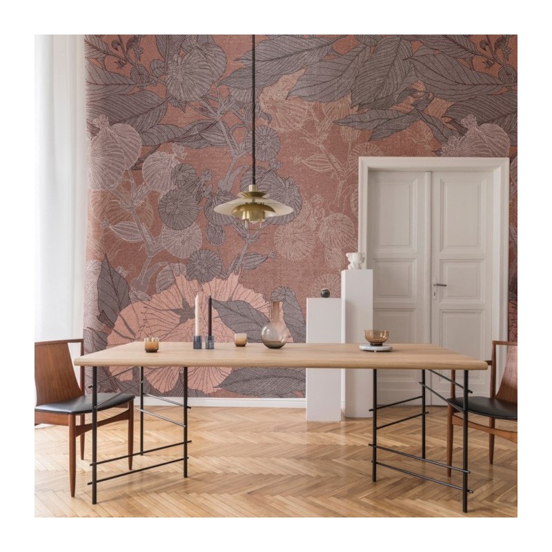 Papier peint en fibre de verre pour mur de salle de bain HYCCARA_INKCJFQ20 fleurs sur fond rouge Papier peint en fibre de verre pour mur de salle de bain HYCCARA_INKCJFQ20 fleurs sur fond rouge