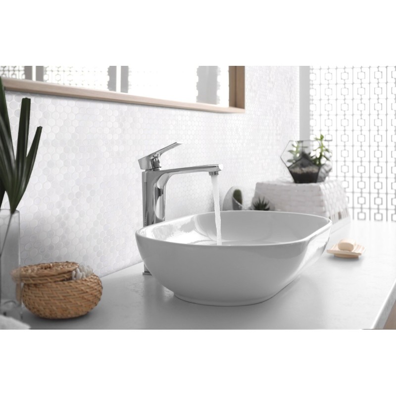 Emaux de verre rond melange blanc mat et brillant d:19mm sur plaque de 28.5x28.5cm sol et mur onxpenny white mat shiny Emaux de verre rond melange blanc mat et brillant d:19mm sur plaque de 28.5x28.5cm sol et mur onxpenny white mat shiny