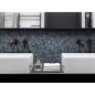 Emaux de verre rond mélange de gris et bleu irridisé brillant d:19mm sur plaque de 28.5x28.5cm onxpenny arrecife iridis grey Emaux de verre rond mélange de gris et bleu irridisé brillant d:19mm sur plaque de 28.5x28.5cm onxpenny arrecife iridis grey
