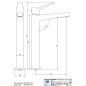mitigeur lavabo réhaussé twitter tw202 chromé moderne TW202R