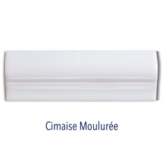 Cimaise droite 5x15cm, angle cimaise dte 5x5cm, cimaise moulurée 5x15cm, plinthe lilloise 15x15cm D rouge brillant