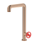 Mitigeur évier couleur or rose brossé contemporain, robinet design de cuisine, avec bec pivotant IBB1370SR_6
