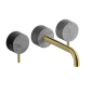 Mitigeur lavabo à encastrer, bec long, socle marbre blanc: chromé, blanc mat, noir mat, or, or rose, nickel brossé IMM307 Mitigeur lavabo à encastrer, bec long, socle marbre blanc: chromé, blanc mat, noir mat, or, or rose, nickel brossé IMM307