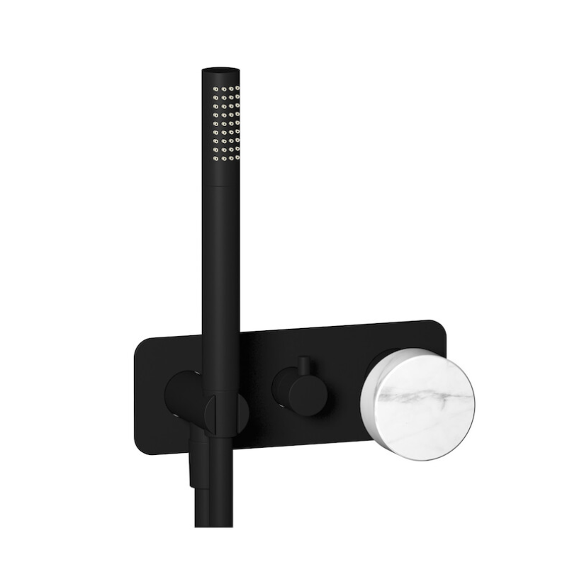 Mitigeur encastré 3 voies avec douchette, marbre blanc: chromé, blanc mat, noir mat, or, or rose, nickel brossé IM314 Mitigeur encastré 3 voies avec douchette, marbre blanc: chromé, blanc mat, noir mat, or, or rose, nickel brossé IM314