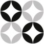 Carrelage imitation carreau ciment, noir et blanc, promotion, 22.3x22.3cm geoxbora black Carrelage imitation carreau ciment, noir et blanc, promotion, 22.3x22.3cm geoxbora black