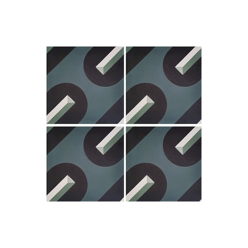 Véritable carreau ciment contemporain design sur fond gris vert décor wax4 20x20cm Véritable carreau ciment contemporain design sur fond gris vert décor wax4 20x20cm
