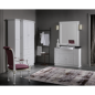 Meuble de salle de bain de style ancien, rétro, art-déco laqué blanc mat largeur150cm hauteur210cm compx AC15B Meuble de salle de bain de style ancien, rétro, art-déco laqué blanc mat largeur150cm hauteur210cm compx AC15B