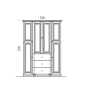 Meuble de salle de bain de style ancien, rétro, art-déco laqué blanc mat largeur150cm hauteur210cm compx AC15B Meuble de salle de bain de style ancien, rétro, art-déco laqué blanc mat largeur150cm hauteur210cm compx AC15B