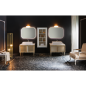 Deux meubles de salle de bain de style art-déco, rétro beige chambagne mat avec armoire et miroir compx DH15 Deux meubles de salle de bain de style art-déco, rétro beige chambagne mat avec armoire et miroir compx DH15