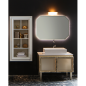 Deux meubles de salle de bain de style art-déco, rétro beige chambagne mat avec armoire et miroir compx DH15 Deux meubles de salle de bain de style art-déco, rétro beige chambagne mat avec armoire et miroir compx DH15