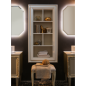Deux meubles de salle de bain de style art-déco, rétro beige chambagne mat avec armoire et miroir compx DH15 Deux meubles de salle de bain de style art-déco, rétro beige chambagne mat avec armoire et miroir compx DH15