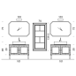 Deux meubles de salle de bain de style art-déco, rétro beige chambagne mat avec armoire et miroir compx DH15 Deux meubles de salle de bain de style art-déco, rétro beige chambagne mat avec armoire et miroir compx DH15