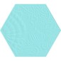Carrelage décor hexagonal fond vert d'eau satiné décor brillant 25x22cm Dif gaudi aqua