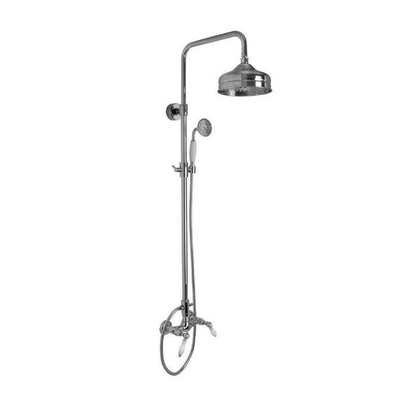 Mélangeur douche avec colonne rétro, art-déco F5405/2 chromé, nickel brossé, or, or brossé, vieux cuivre, vieux bronze Mélangeur douche avec colonne rétro, art-déco F5405/2 chromé, nickel brossé, or, or brossé, vieux cuivre, vieux bronze
