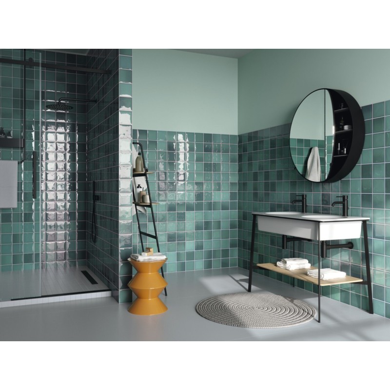 Carrelage bombé brillant vert d'eau dénuancé contemporain mur 12.4x12.4cm et 7.5x30cm apegbulge acqua Carrelage bombé brillant vert d'eau dénuancé contemporain mur 12.4x12.4cm et 7.5x30cm apegbulge acqua