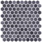 Emaux de verre hexagonal gris foncé mat D:3.175cm sur plaque de 30.1x29cm onxstoneglass antracite Emaux de verre hexagonal gris foncé mat D:3.175cm sur plaque de 30.1x29cm onxstoneglass antracite