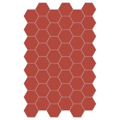 Carrelage hexagonal,sol et mur, rouge cerise mat 14x16cm terx hexamat cherry pie