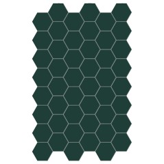 Carrelage hexagonal,sol et mur, vert foncé mat 14x16cm terx hexamat green echo
