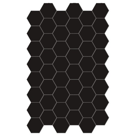 Carrelage hexagonal,sol et mur, noir mat 14x16cm terx hexamat black swan