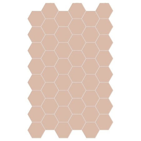 Carrelage hexagonal, sol et mur, rose mat 14x16cm terx hexamat rosy blush
