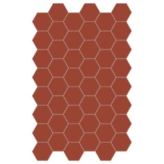 Carrelage hexagonal, sol et mur, rouge foncé mat 14x16cm terx hexamat rusty red