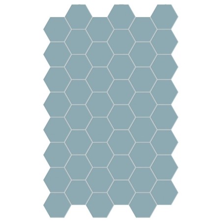 Carrelage hexagonal, sol et mur, bleu clair mat 14x16cm terx hexamat azur mist