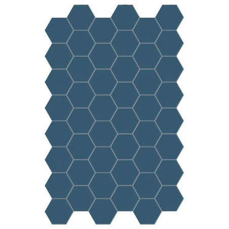 Carrelage hexagonal, sol et mur, bleu  mat 14x16cm terx hexamat aegean blue