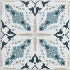 Carrelage  imitation carreau ciment pour tour de piscine bleu et blanc antidérapant R11  20x20cm  estix HP41