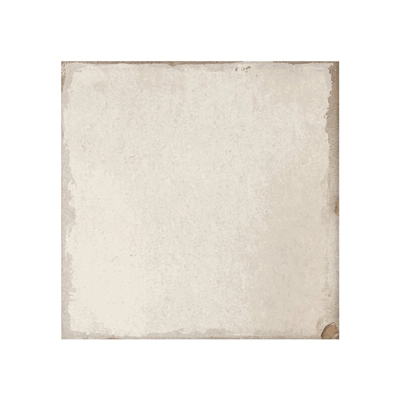 Carrelage imitation carreau ciment uni blanc 15x15x0.9cm, antidérapant R10 apegvillage white