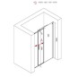 Paroi de douche fixe + coulissant verre, transparent, droit, montant INOX brillant, hauteur 200cm megxaxer P1S Paroi de douche fixe + coulissant verre, transparent, droit, montant INOX brillant, hauteur 200cm megxaxer P1S
